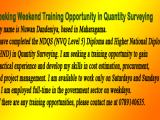 Looking for Weekend Training Opportunity in Quantity Surveying